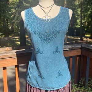 Chic Blue Sleeveless Tank Top